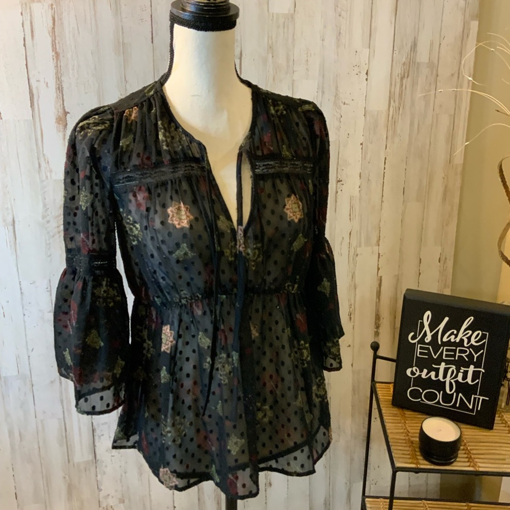 Lucky Brand sheer blouse. Size XS